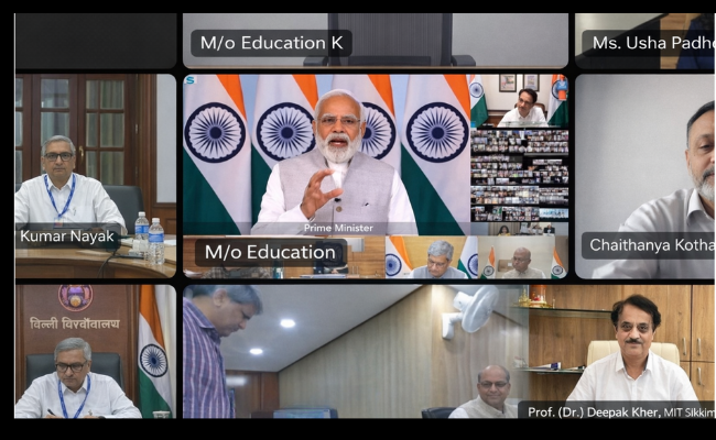 Hon'ble Prime Minister addressing MIT University Sikkim